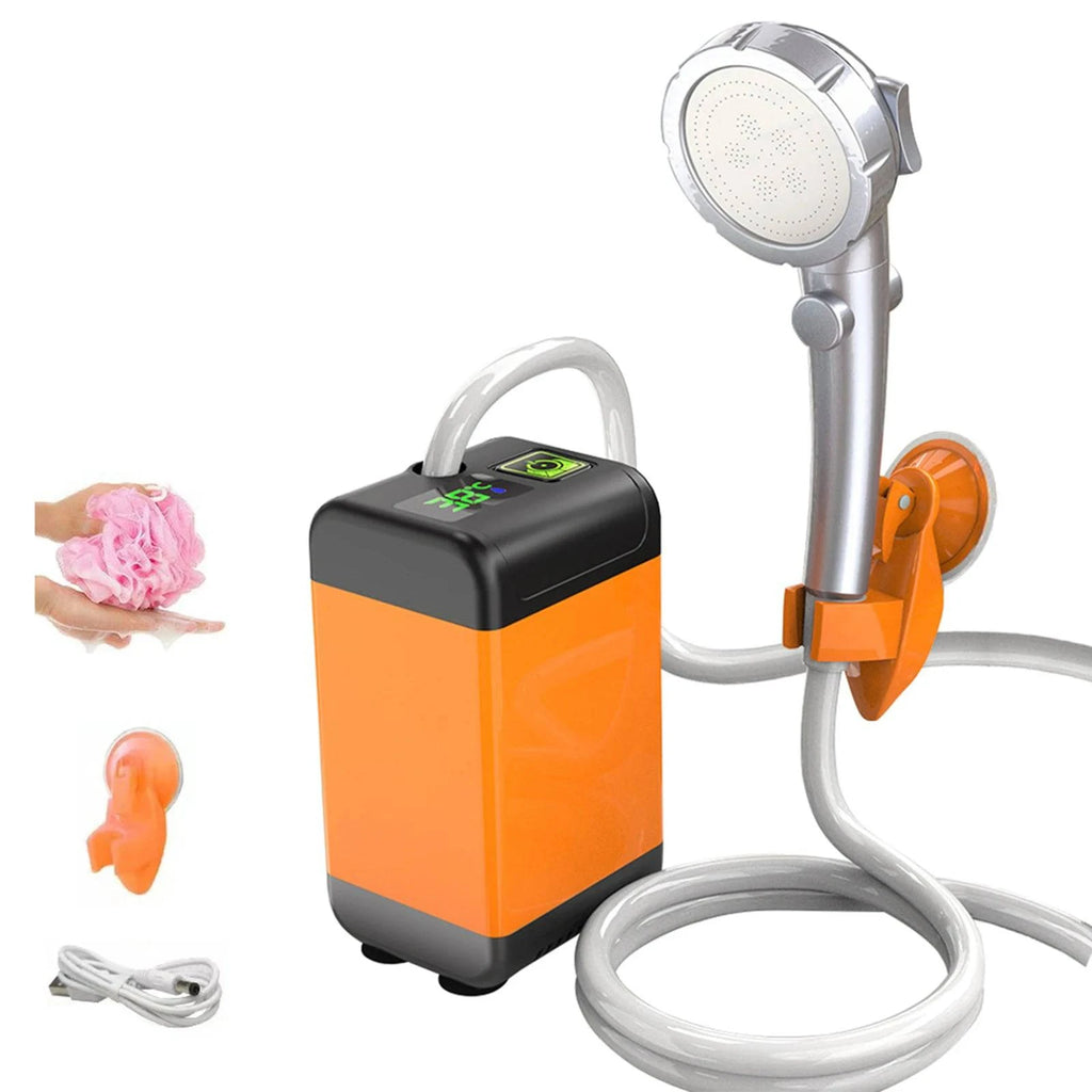 Portable Outdoor Camping Shower Pump with Intelligent Digital Display Electric Portable Camping Shower for Travel Beach Pet-WAYBIKER