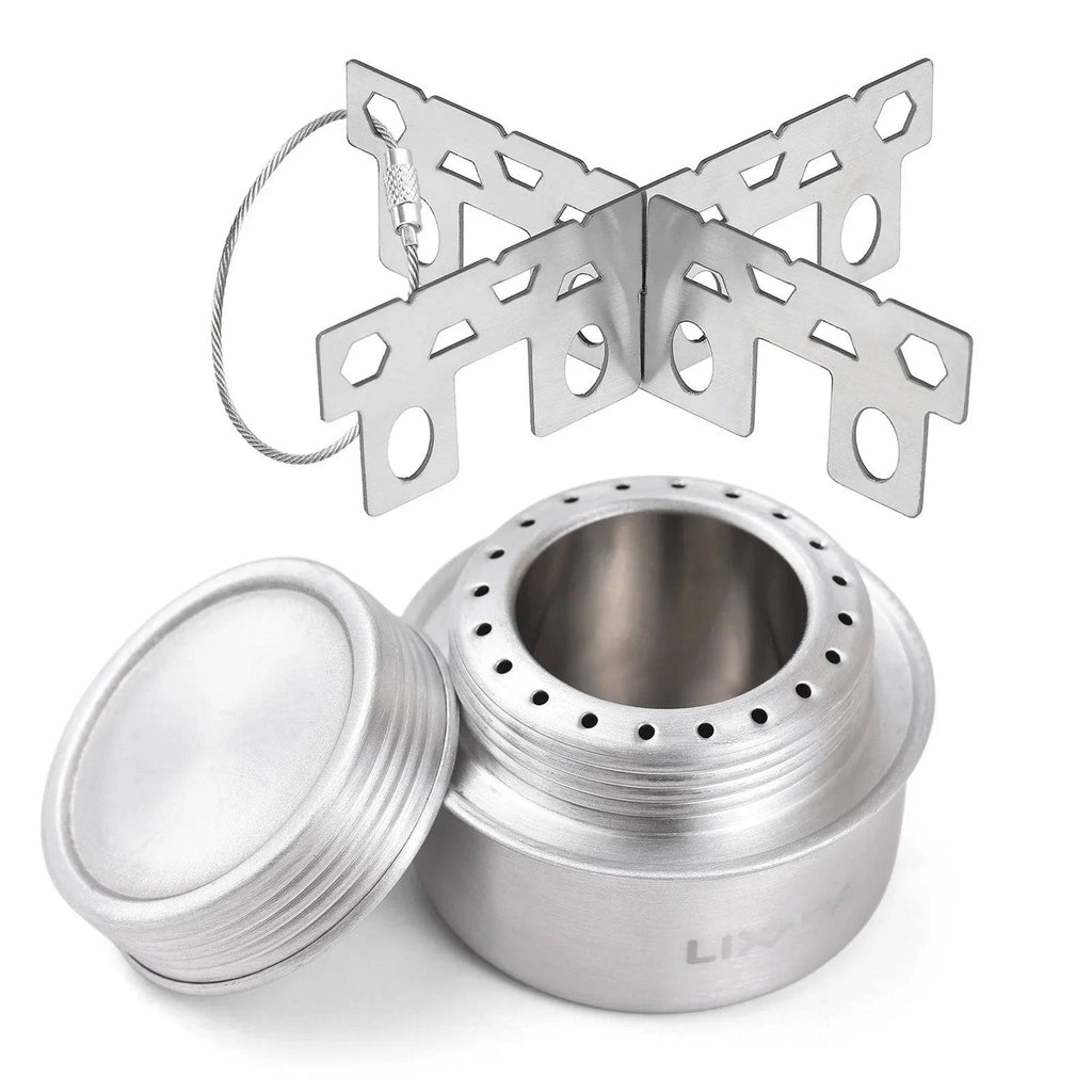 Portable Mini Aluminum Alloy Alcohol Stove with Lid and Cross Stand Outdoor Camping Hiking Backpacking-WAYBIKER