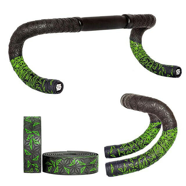 1 pair  New Road Bicycle Double-Color Chrysanthemum Pattern Bar Tape EVA/PU oft Anti-Vibration Wrap Tape Durable Bartape 2150mm-WAYBIKER