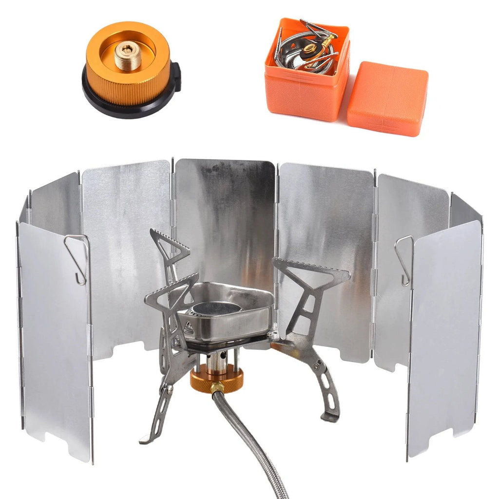 Camping Stove Portable Gas Stove  Outdoor Cooking Stove Camping Gas Stove Kit for Hiking Lightweight and Foldable-WAYBIKER