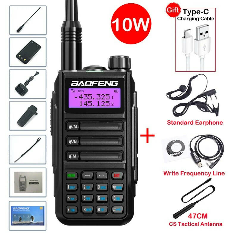 2023 Baofeng UV-16 MAX V2 Professional 10W Upgraded Of UV-5R UV-10R Walkie Talkie IP68 Waterproof Long Range Dual Band Ham Radio-WAYBIKER