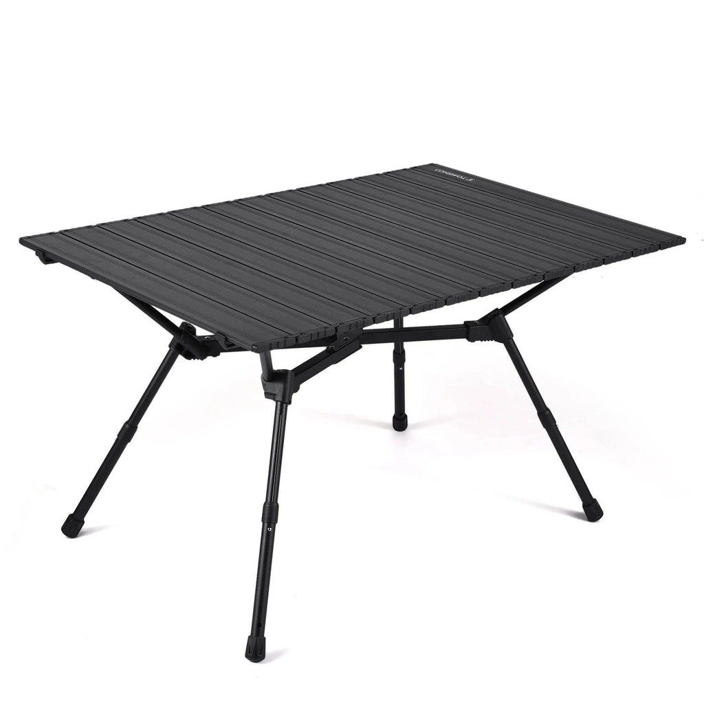 TOMSHOO Folding Camping Table Foldable Aluminum Camp Table with Mesh Basket & Adjustable Legs for Outdoor Picnic Backyard BBQ-WAYBIKER