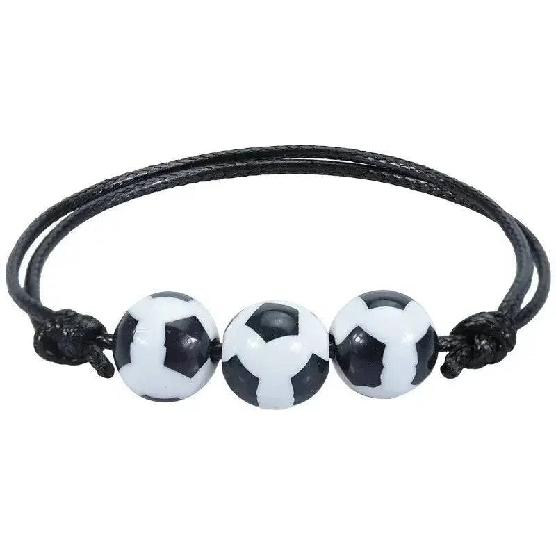 Women Man Football Basketball Tennis Rugby Sport Beads Hand Bracelets Acrylic Men Bangle Kpop Resin Jewelry Adjustable Free Ship-WAYBIKER