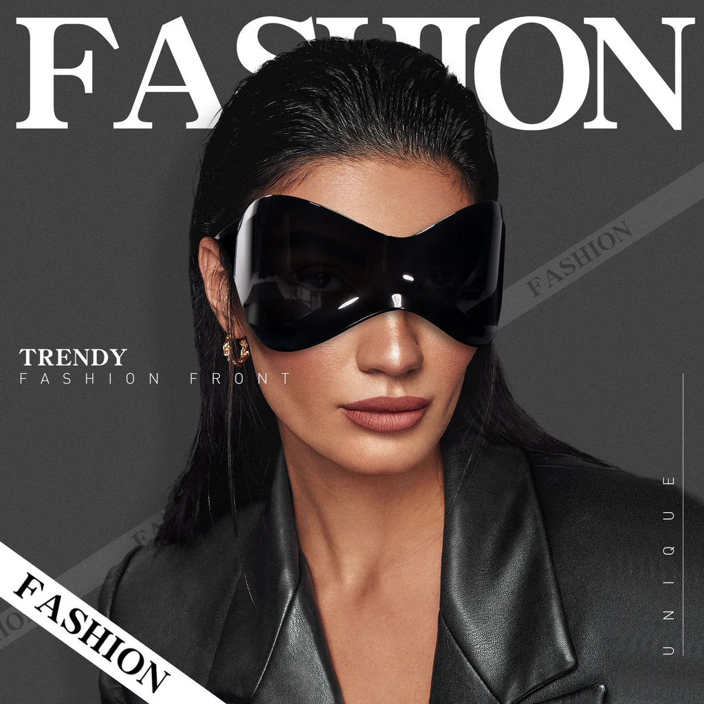 Trendy Cool Glasses European and American Hot Girls Fashion Street Shooting Punk Sunglasses Windproof Racing Bike Goggles-WAYBIKER