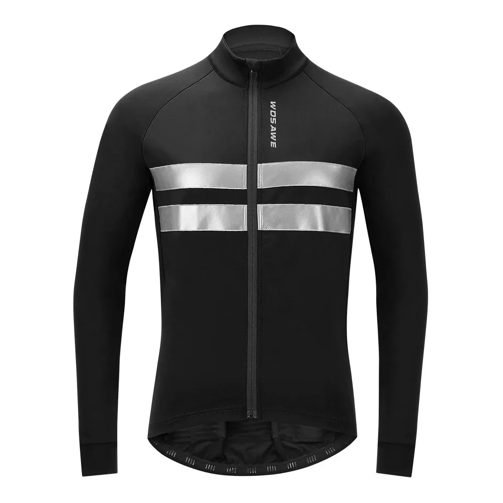 WOSAWE Winter Cycling Jackets Outdoor Sport Warm Coat Long Sleeve MTB Road Bike Jersey Windproof Windbreaker Cycling Clothing