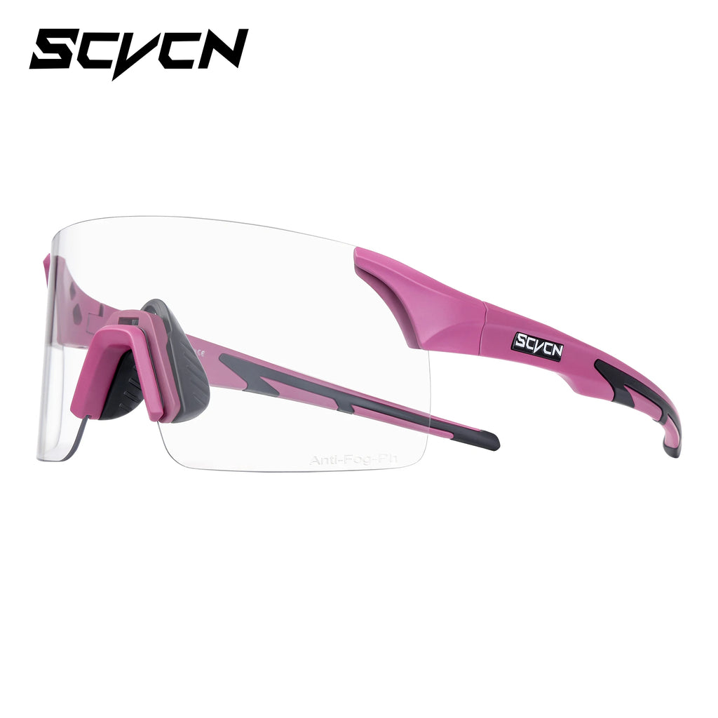 SCVCN Outdoor Anti Fog Photochromic Sunglasses Men Road Anti-fog Cycling Glasses Bicycle Women Bike MTB UV400 Sports Eyewear