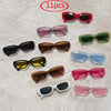 11pcs Cycling Fashion Retro Small Square Frame Sunglasses Women Vintage Rectangle Wholesale Sun Glasses Shades UV400