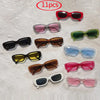 11pcs Cycling Fashion Retro Small Square Frame Sunglasses Women Vintage Rectangle Wholesale Sun Glasses Shades UV400-WAYBIKER