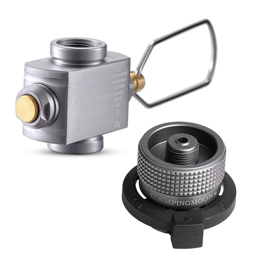 Gas Cartridge Head Conversion Adapter Butane Adapter with Bracket Nozzle Bottle Type Input Screw Type Lindal Valve Output-WAYBIKER