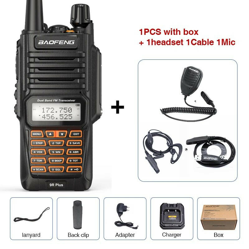 Baofeng UV-9R Pro IP68 Waterproof  Walkie Talkie Dual Band 16KM S22 Radio VHF UHF CB Ham Radio UV-9R Plus Portable Two Way Radio-WAYBIKER