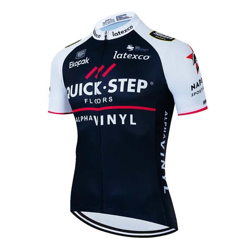 QUICK STEP Bike Cycling Jersey 2023 Summer Racing Sport MTB Bicycle Shirt Ropa Ciclismo Man Outdoor Bike Short Sleeve Clothing-WAYBIKER