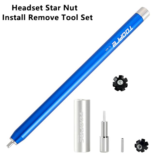 Bicycle Threadless Headset Star Nut Install Tool Remove Expansion Sleeve Installer Driver 1 1/8" Pressfit Fork Steerer Tools Set-WAYBIKER