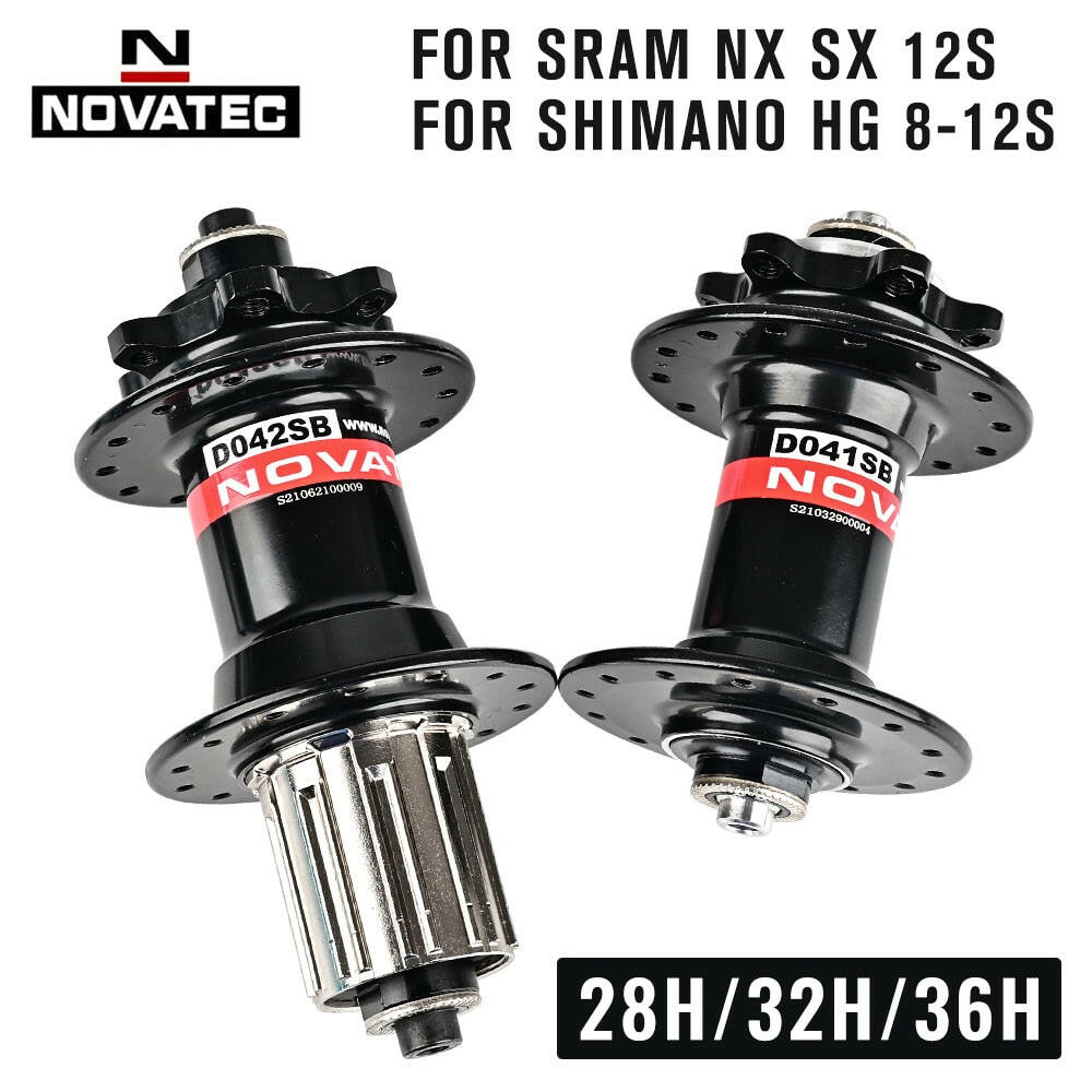 NOVATEC D041SB/D042SB Bicycle Hub 28/32/36 Hole 6-Bolt Disc Brake Mountain Bike Hub for 8/9/10/11/12 Speed HG Structure Cassette