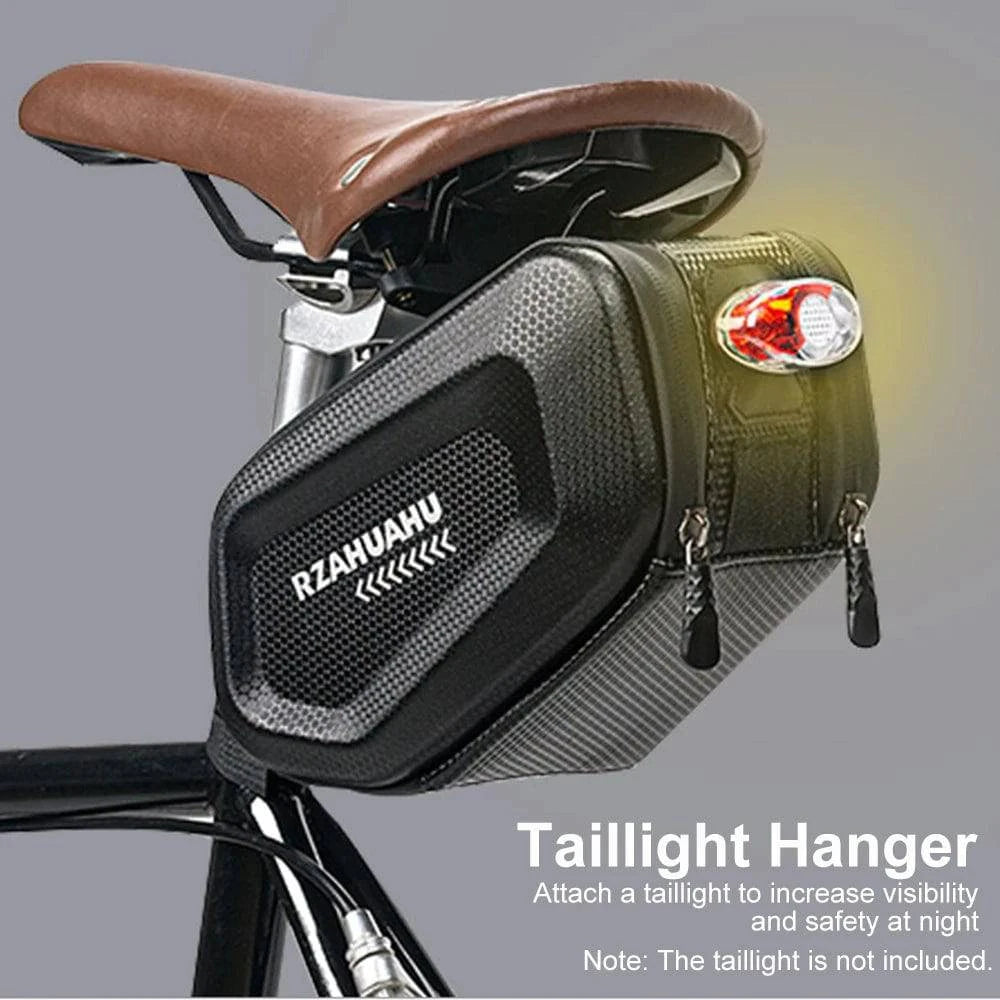 Bicycle Saddle Bag with Taillight Waterproof Hard Shell Bike Under Seat Bag Cycling Bike Pannier Bag-WAYBIKER