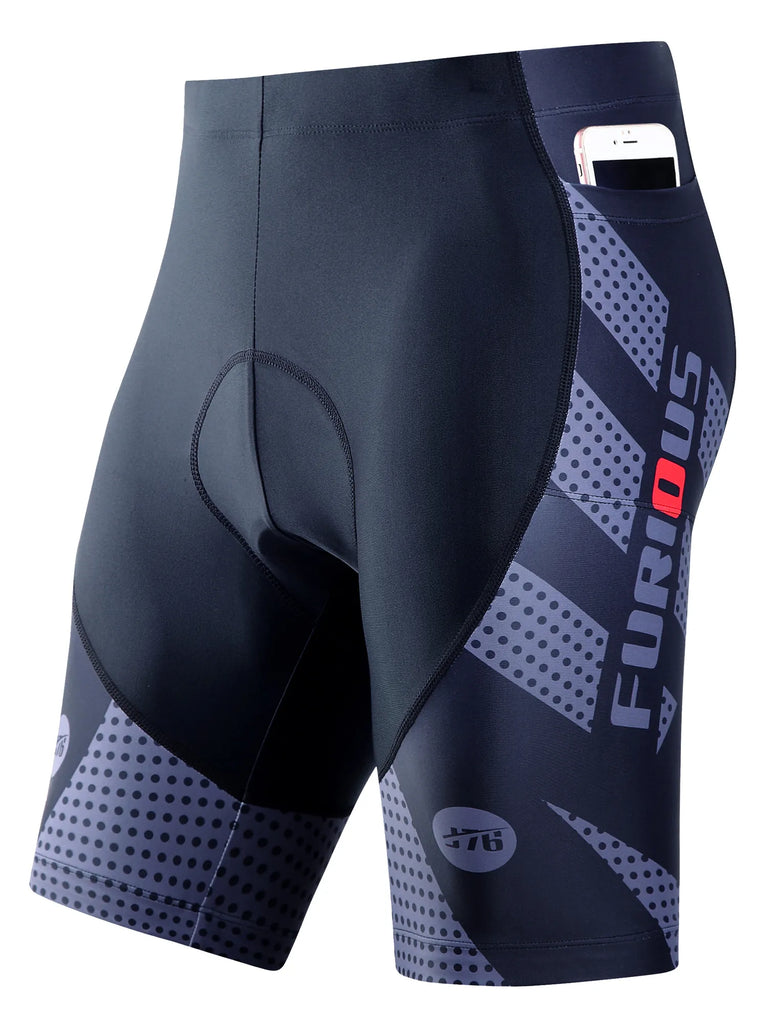 Men's cycling shorts Printed pocket mountain road bike outdoor sports pants-WAYBIKER