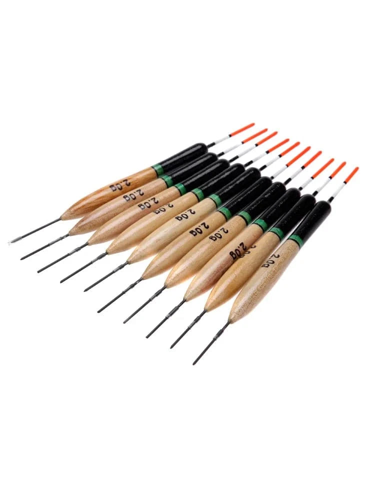 Lixada 10Pcs 2g Fishing Floats Paulownia Wood Fishing Tackle Tools-WAYBIKER