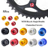 5Pcs MTB Bicycle Single/Double Chainwheel Screws Cycling Wheel Bolt Alloy 7075 6.5mm Road Bike Disc Screws for Crankset Parts-WAYBIKER