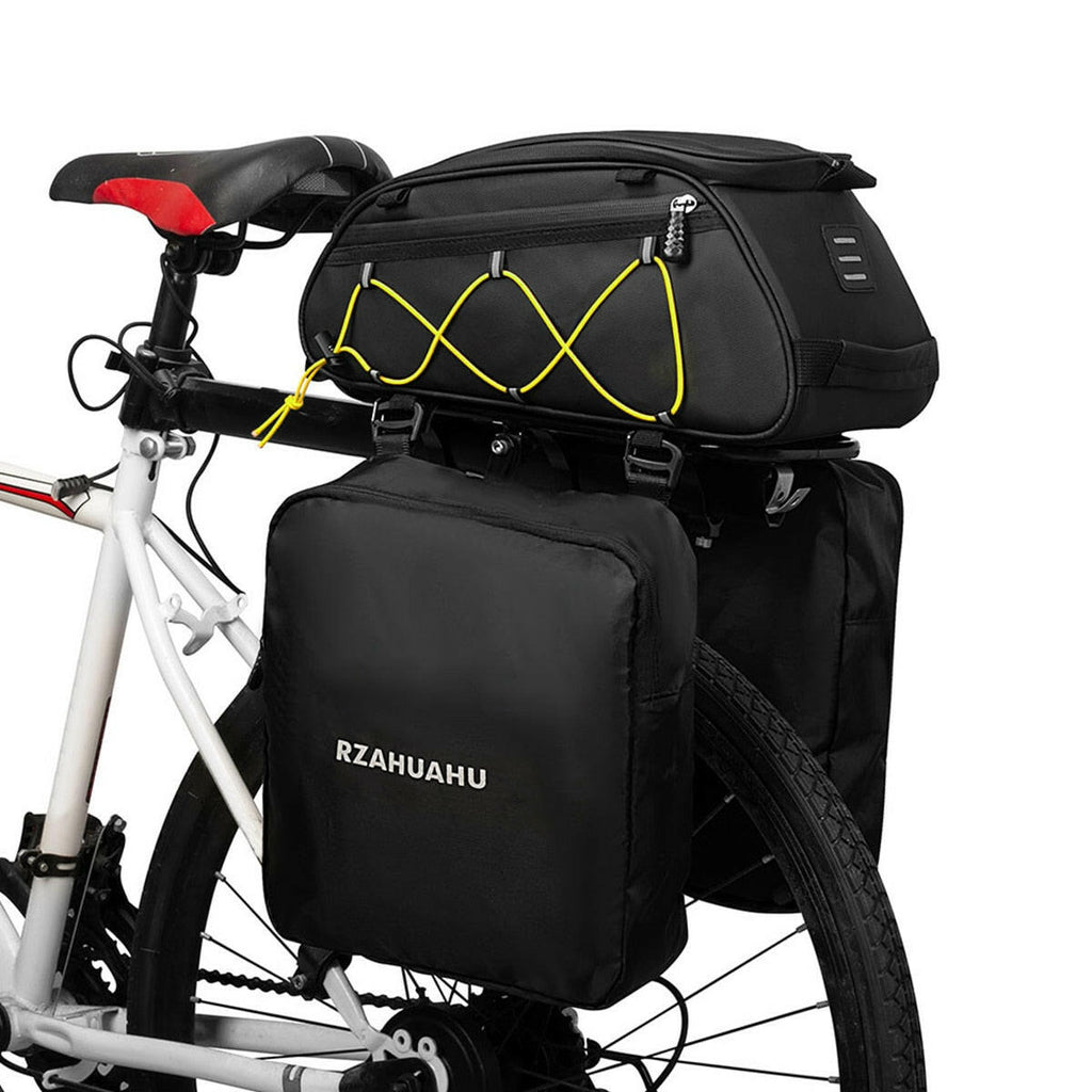 3-in-1 Bike Rack Bag Trunk Bag Waterproof Bicycle Rear Seat Bag with 2 Side Hanging Cooler Bags Cycling Cargo Luggage Bag-WAYBIKER