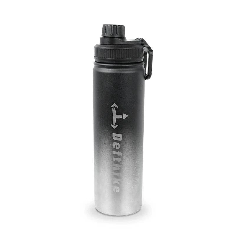 Defeike Portable Outdoor Water Cup with Handle for Fitness Gym, Insulated Cup, 304 Stainless Steel Mountaineering Water Cup-WAYBIKER