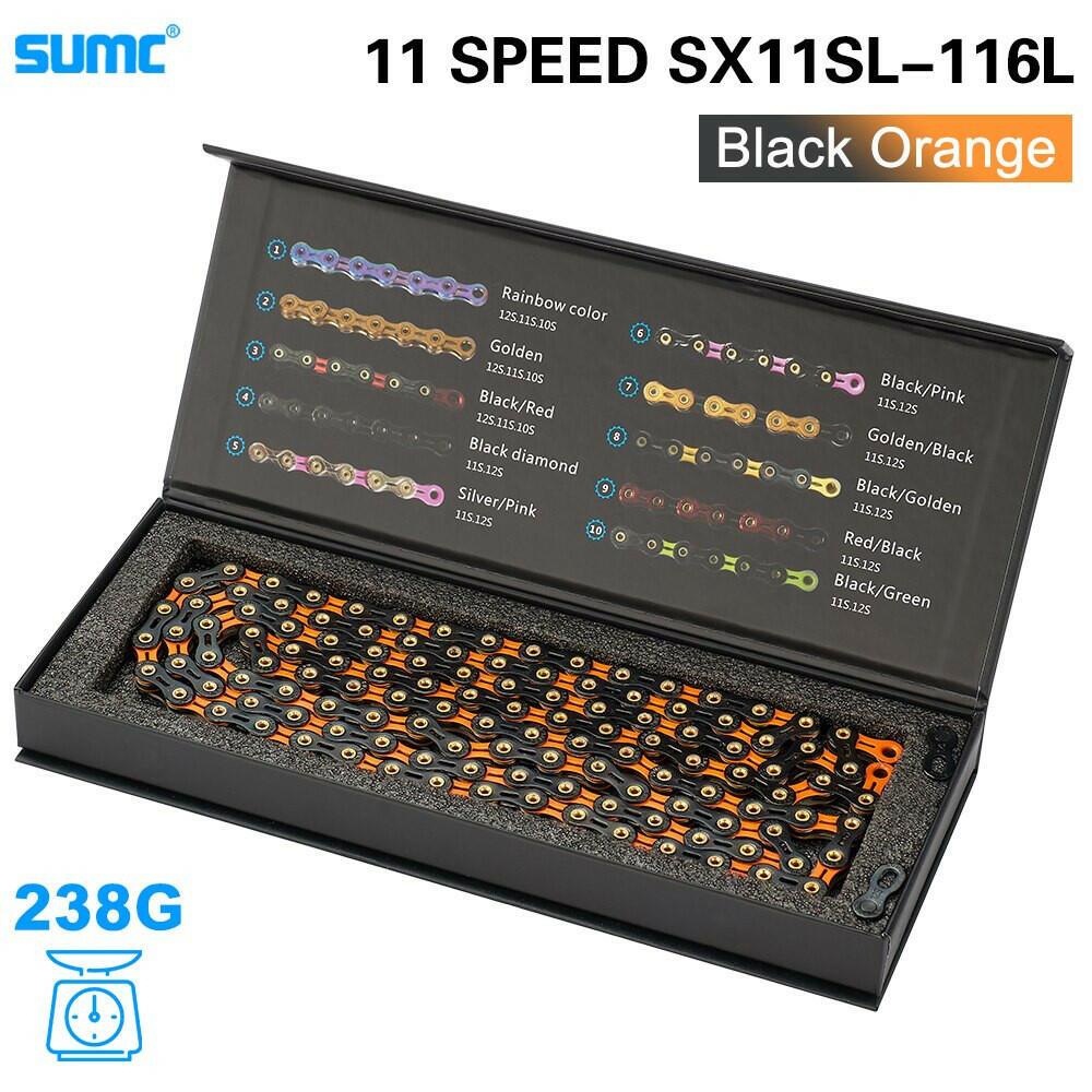 SUMC Bicycle Chain SX11SL 11Speed 116L With MissingLink 11V Mountainbike/Road Bike Diamond Chain Bicycle Part With Original box-WAYBIKER