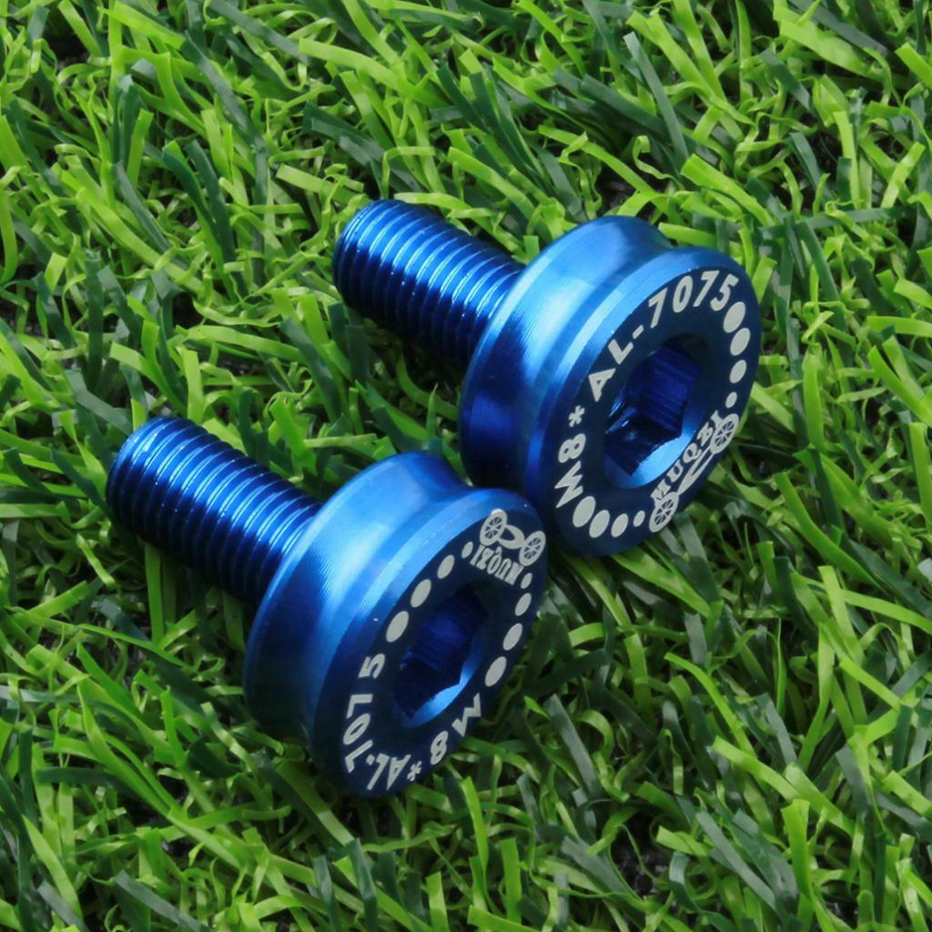 2 Pack of M8 Bike Bottom Bracket Screws Waterproof Crank Arm Bolts - Lightweight Aluminum Alloy-WAYBIKER