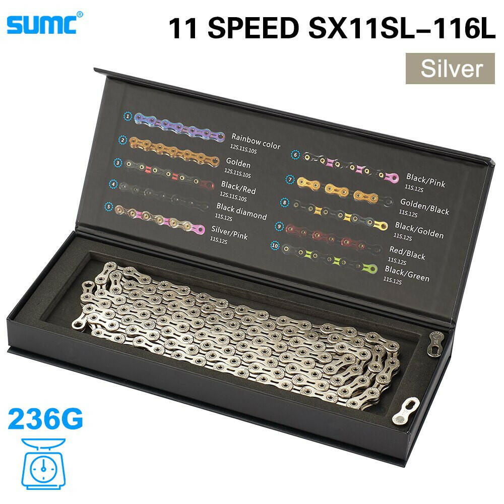 SUMC Bicycle Chain SX11SL 11Speed 116L With MissingLink 11V Mountainbike/Road Bike Diamond Chain Bicycle Part With Original box-WAYBIKER