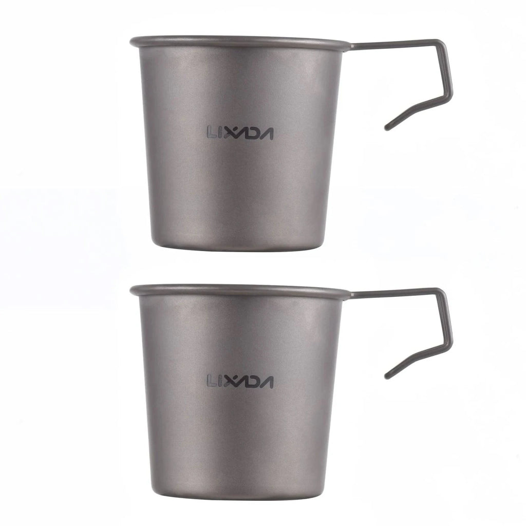 2pcs 220ml Ti Sierra Cup Lightweight Ti Camping Cup Hiking Coffee Mug for Outdoor Camping Hiking-WAYBIKER