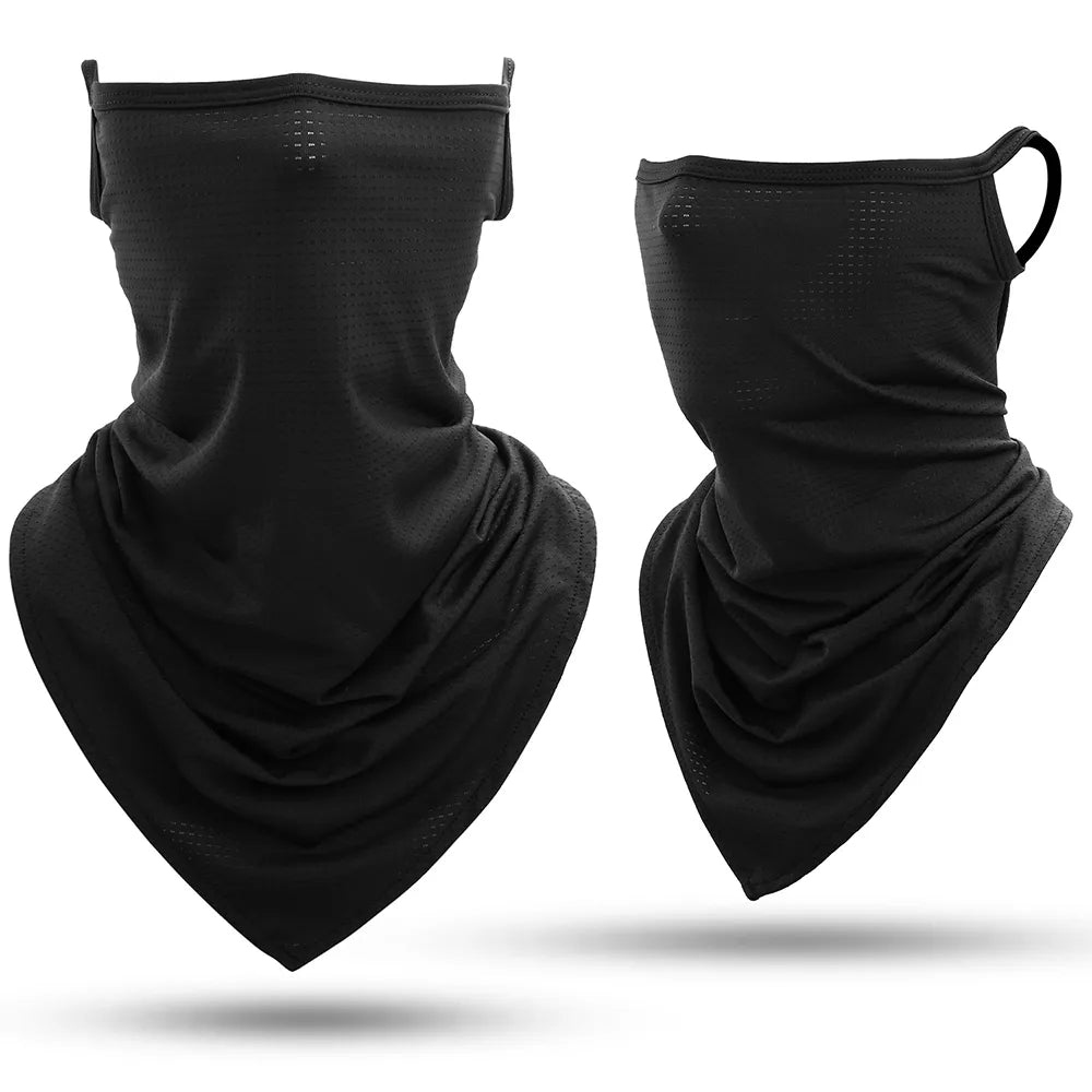 Ice Silk Sports Bandana Masks Triangle Face Covering Cool Ski Mask Cycling Running Hiking Tube Scarf Neck Gaiter Men Women-WAYBIKER