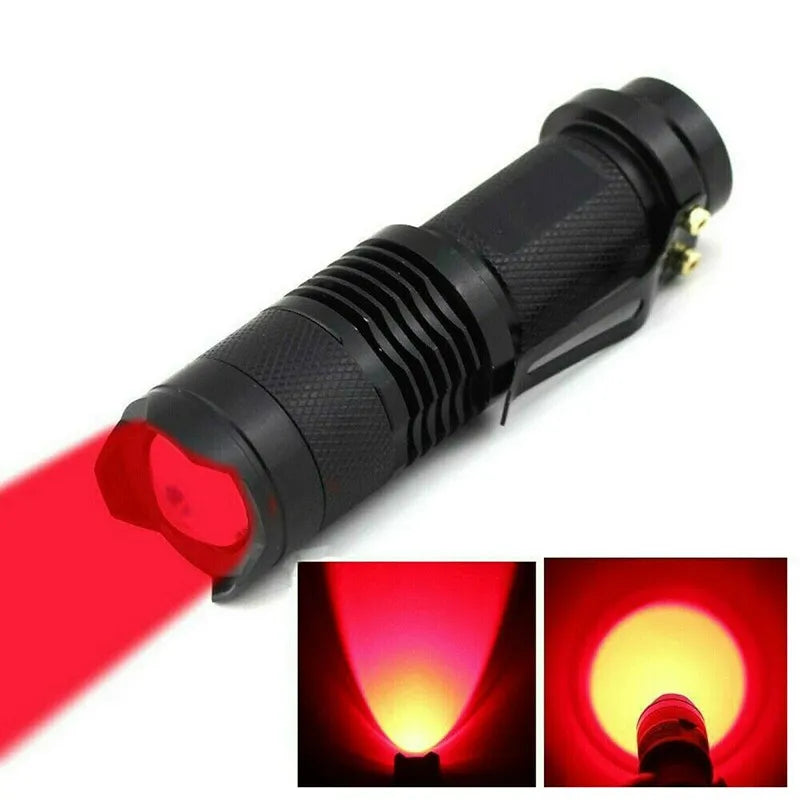 LED 670nM Red Beam Light Flashlight edc Torch Lamp Lantern Against Deteriorating Eyesight Powerful Tactical Hunting Flashlight-WAYBIKER