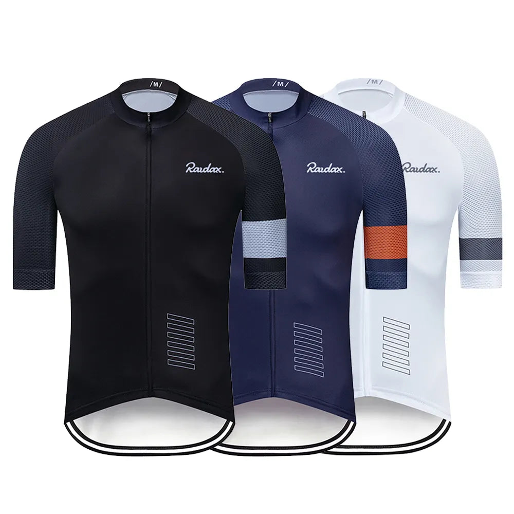 Men Cycling Jersey Raudax Classic Black Cycling Racing Tops Short Sleeve Cyclist Clothes Shirt Maillot Summer Bicycle Bike Wear