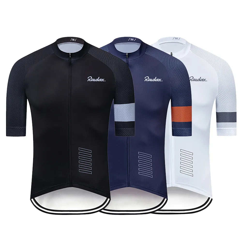 Men Cycling Jersey Raudax Classic Black Cycling Racing Tops Short Sleeve Cyclist Clothes Shirt Maillot Summer Bicycle Bike Wear-WAYBIKER