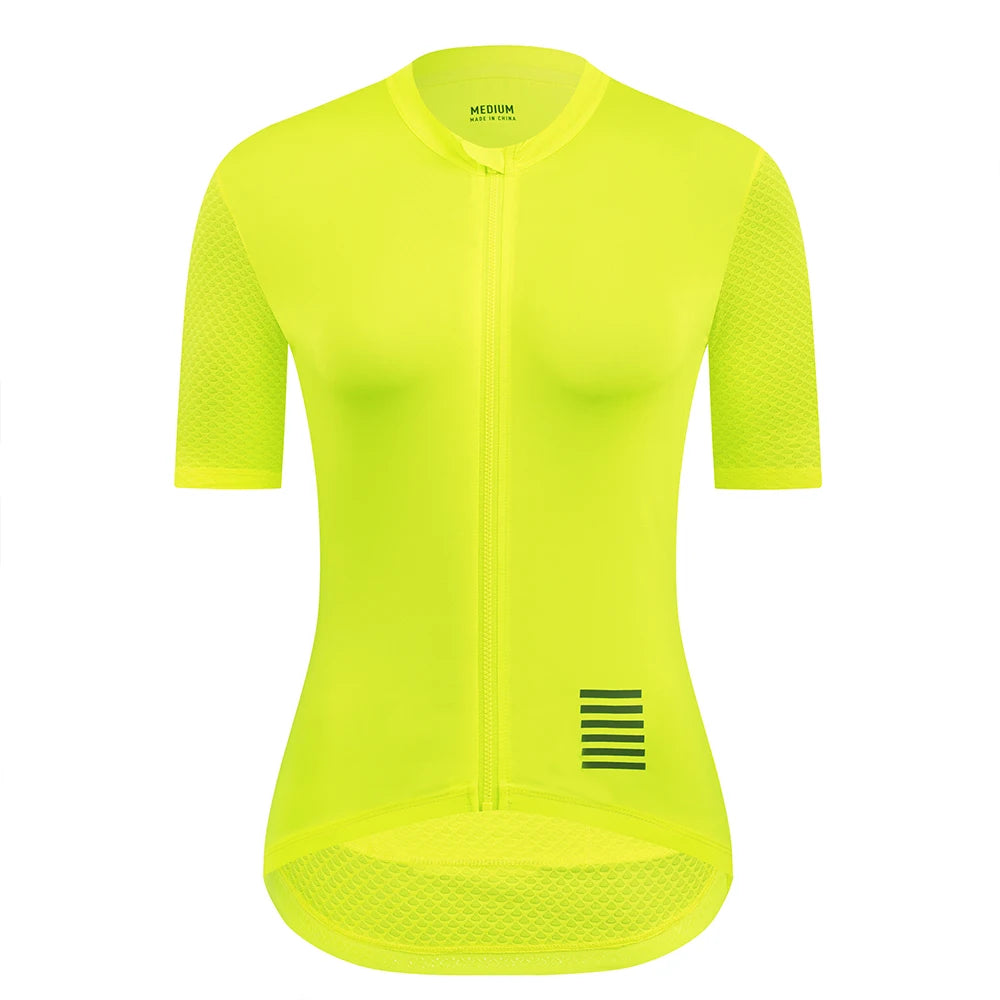 YKYWBIKE Women Cycling Jersey Short Sleeve Slim Female Bicycle Jersey Road Bike Shirt Pro Team Cycling Clothes Breathable-WAYBIKER