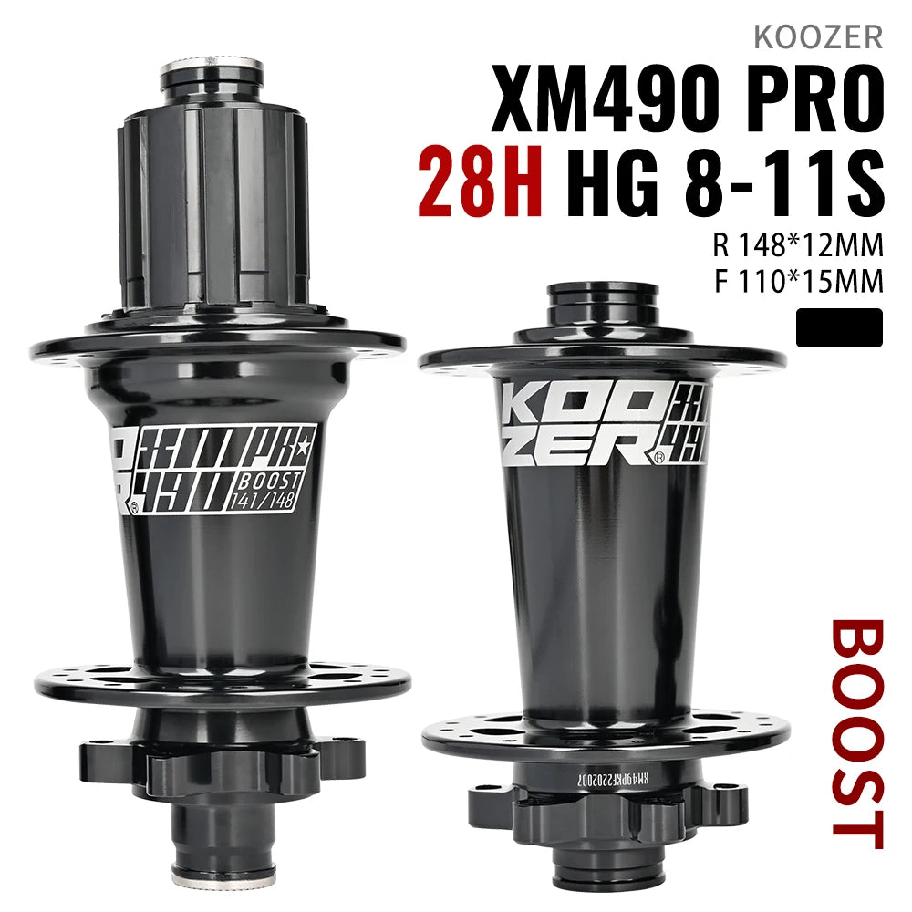 2024 KOOZER XM490 PRO BOOST Mountain Bike Hubs Steel shaft Sealed Bearing 148x12MM 110x15MM 141x5MM 28H 32 Holes Noise hub