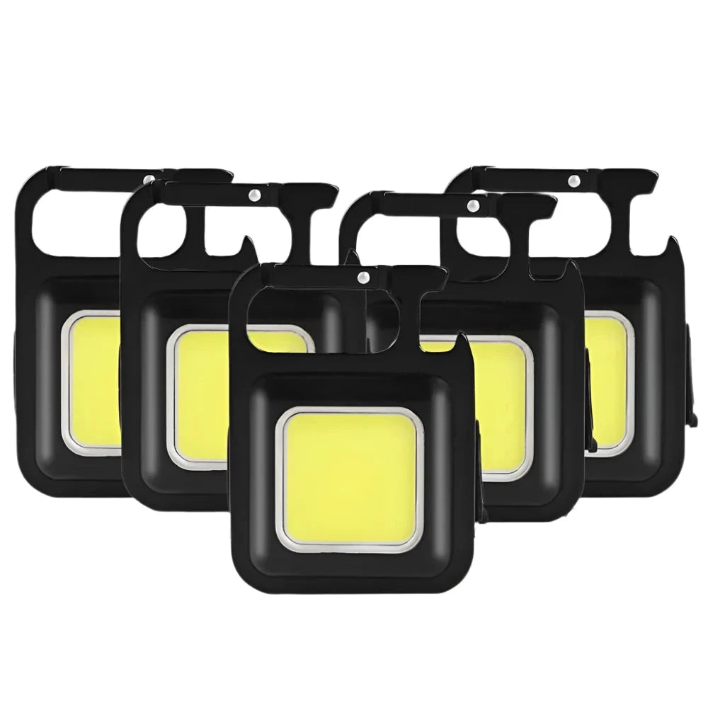 Mutifuction Portable USB Rechargeable Pocket Work Light Mini LED Keychain Light with Corkscrew Outdoor Camping Fishing Climbing-WAYBIKER