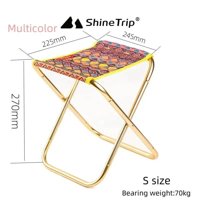 ShineTrip Outdoor Portable Folding Stool Ultralight Aluminum Alloy Stool Fishing Chair Traveling Camping Picnics-WAYBIKER