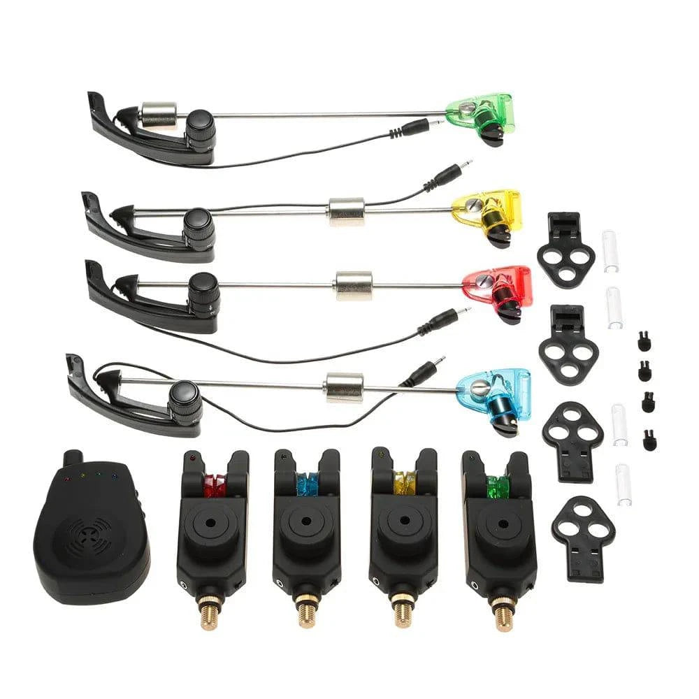 Lixada Wireless Fishing Bite Alarms Set Digital Fishing Alarm Kit 1 Receiver Plus 4 Alarms For Carp Fishing Swinger-WAYBIKER