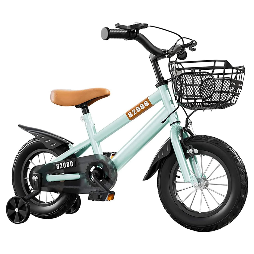 Kids Bike High Carbon Steel Frame Bicycle with Safety Auxiliary Training Wheels & Adjustable Seat Kids Bicycle for Ages 3-7-WAYBIKER