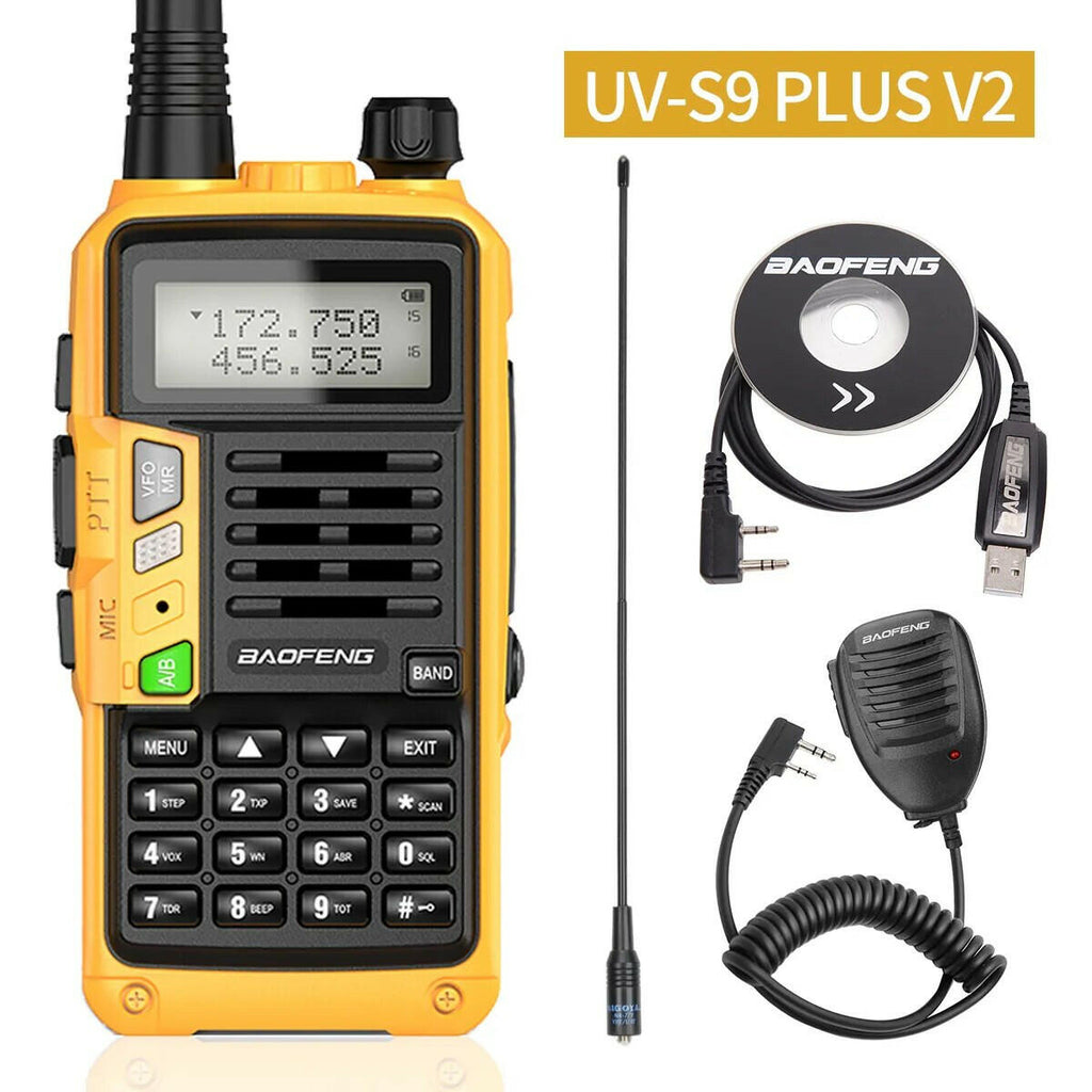 BAOFENG UV-S9 Plus V1 V2 Powerful Handheld UHF VHF Dual Band 16 KM Long Range Waterproof Walkie Talkie Ham UV-5R Two Way Radio-WAYBIKER