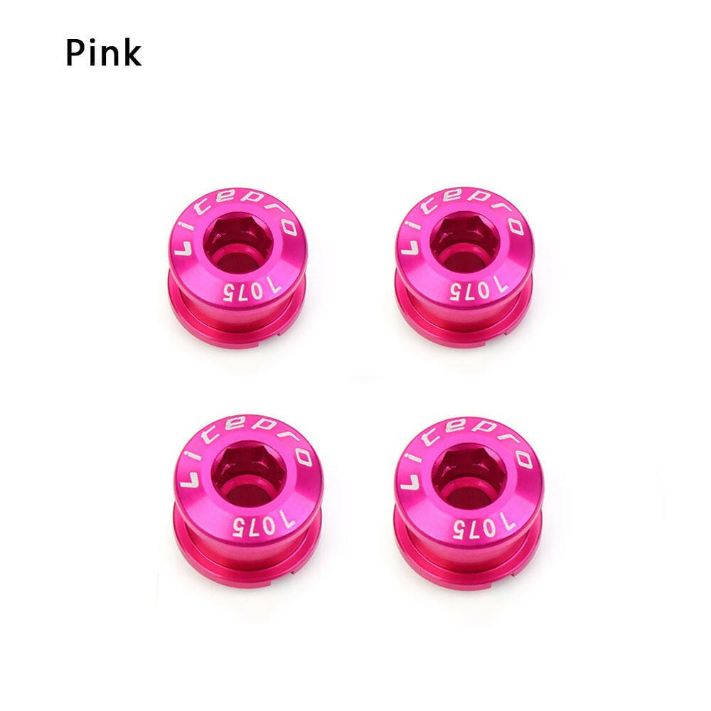 4Pcs MTB Bicycle Chainwheel Screws Cycling Chainring Wheel Bolt Alloy 7075 Road Bike Disc Screws for Crankset Parts-WAYBIKER