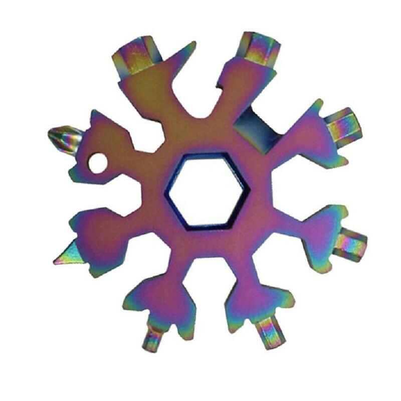 18-in-1 Stainless Steel Snowflakes Multi-tool Herramienta 18 En 1 Multifunctional Tool Copo De Nieve Llave Multiusos-WAYBIKER