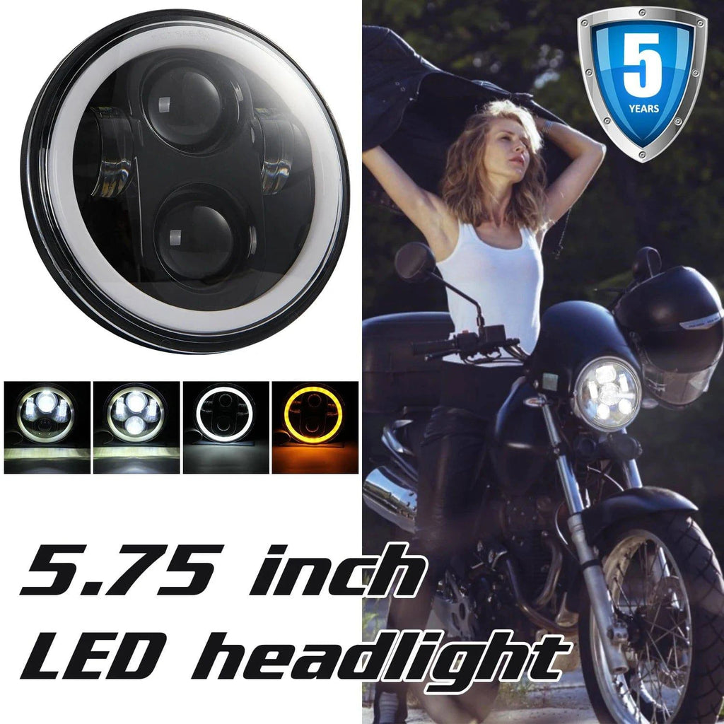 5.75 inch LED Headlight Motorcycle Projector Headlamp Super Wide Angle Driving Light Motorcycle Accessories-WAYBIKER