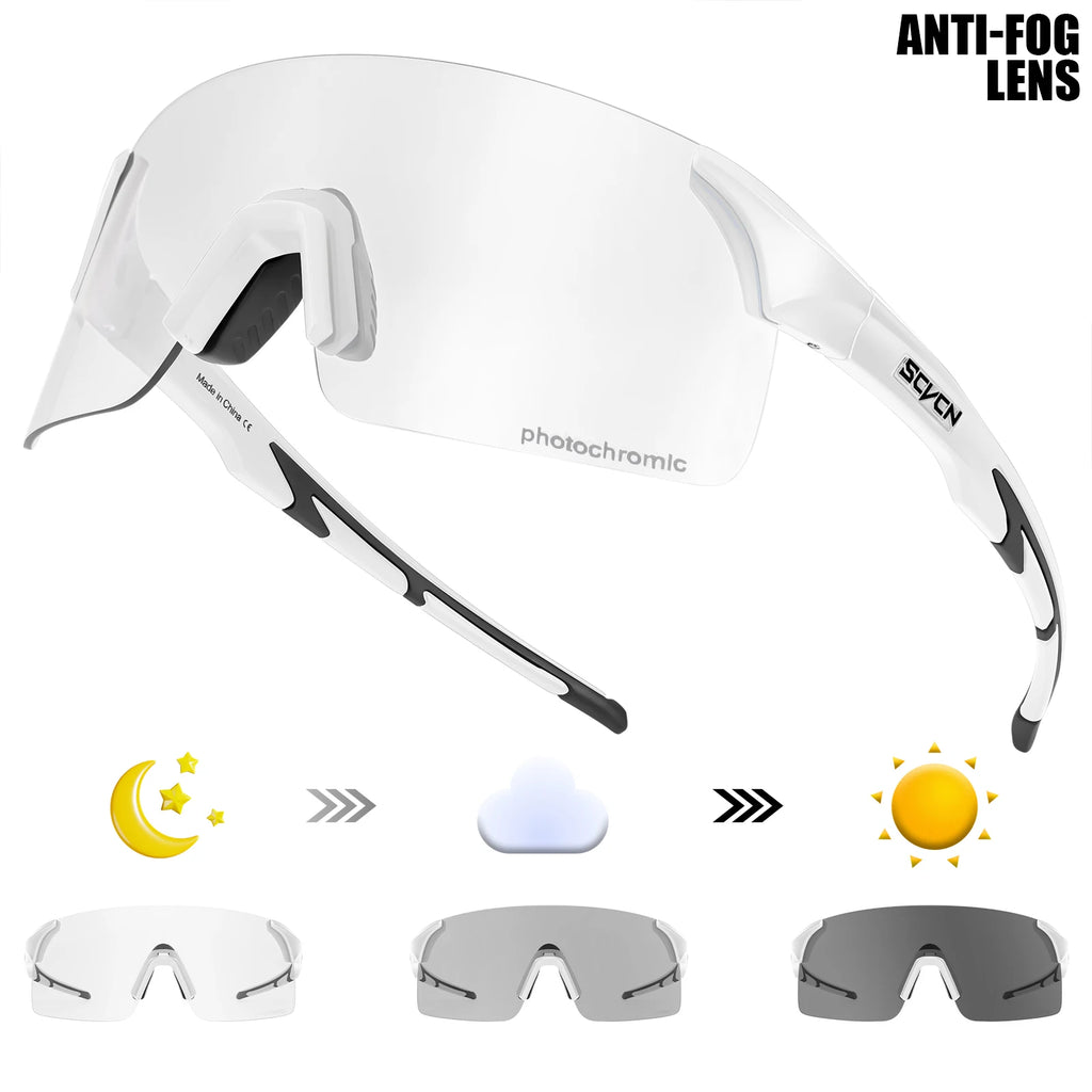 SCVCN Outdoor Anti Fog Photochromic Sunglasses Men Road Anti-fog Cycling Glasses Bicycle Women Bike MTB UV400 Sports Eyewear