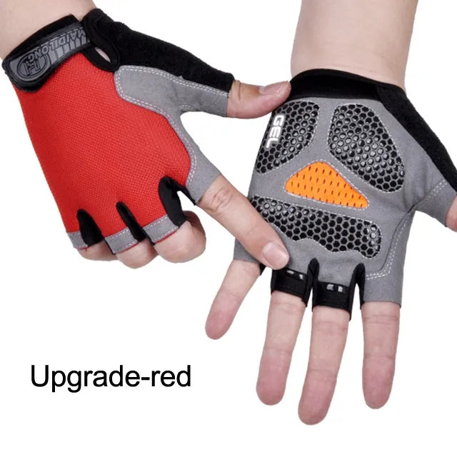 Anti Slip Shock Breathable Half Finger Gloves Breathable Cycling Gloves Fitness Gym Bodybuilding Crossfit Exercise Sports Gloves-WAYBIKER