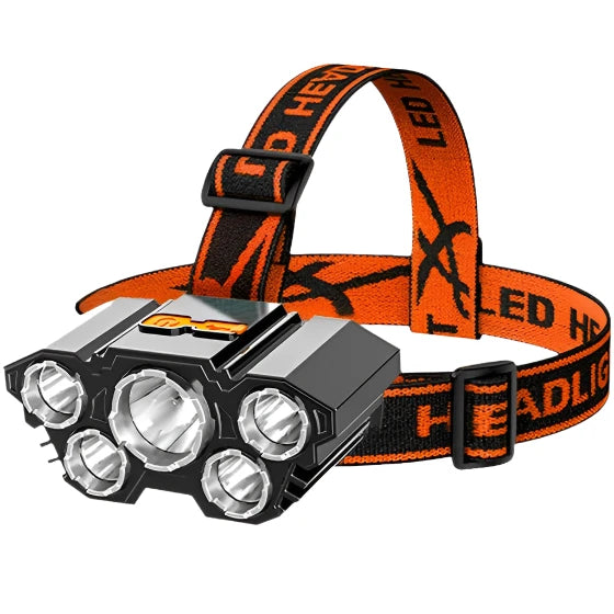 Super Bright 5 LED USB Rechargeable Headlamp 18650 Built-in Battery Headlight Portable Head Flashlight Night Run Fishing Lantern-WAYBIKER