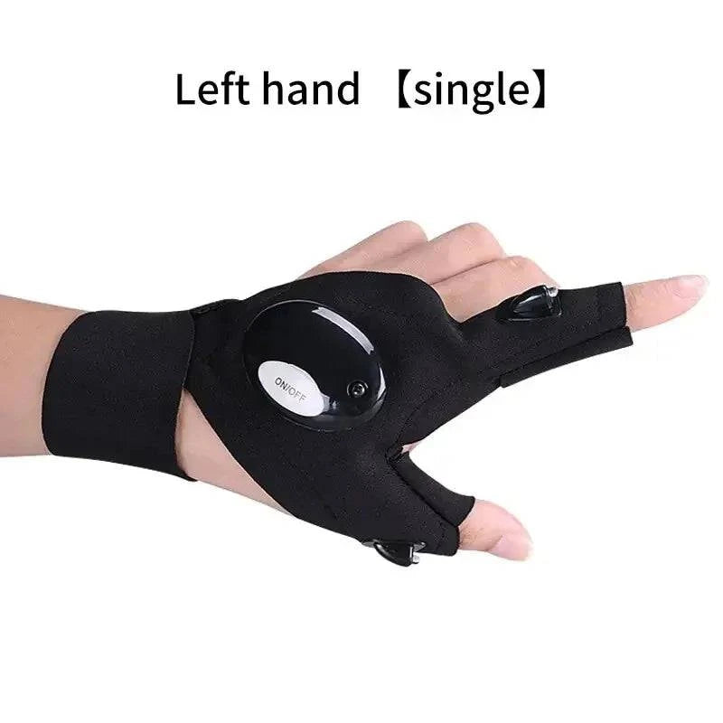 Night Light Fingerless Glove Waterproof Led Fishing Gloves Camping Hiking Survival Rescue Multi Light Tool Outdoor Tool-WAYBIKER