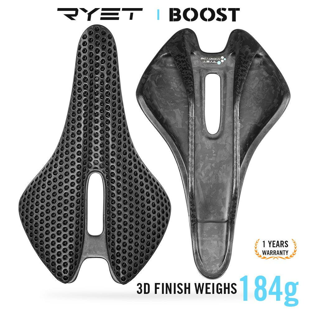 RYET 3D Printed Bike Saddle 144g Full Carbon Bicycle Seating for Road MTB Gravel Cushion For Men Women Cycling Bike Seat Parts-WAYBIKER