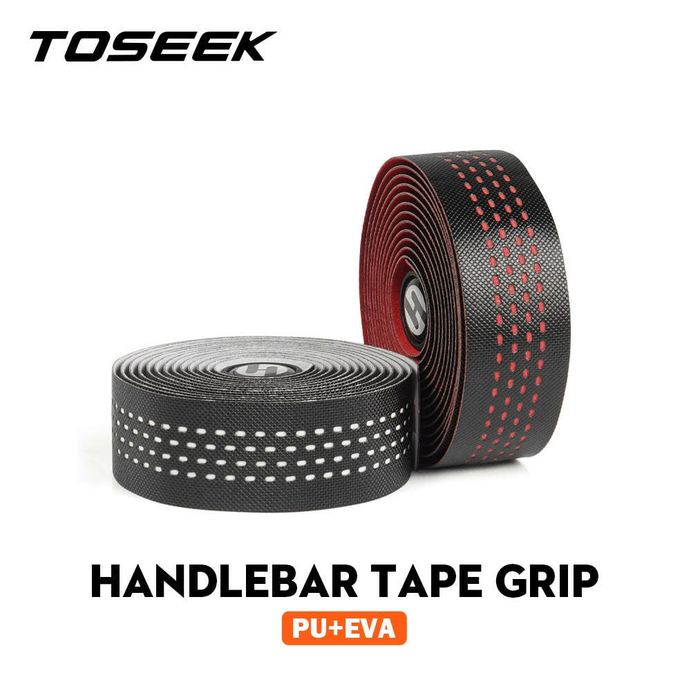 TOSEEK Bike Tape PU+EVA Bicycle Handlebar Tapes Ventilation Woave Leather Bicycle Accessories Road Bike Bar Tape Handlebar