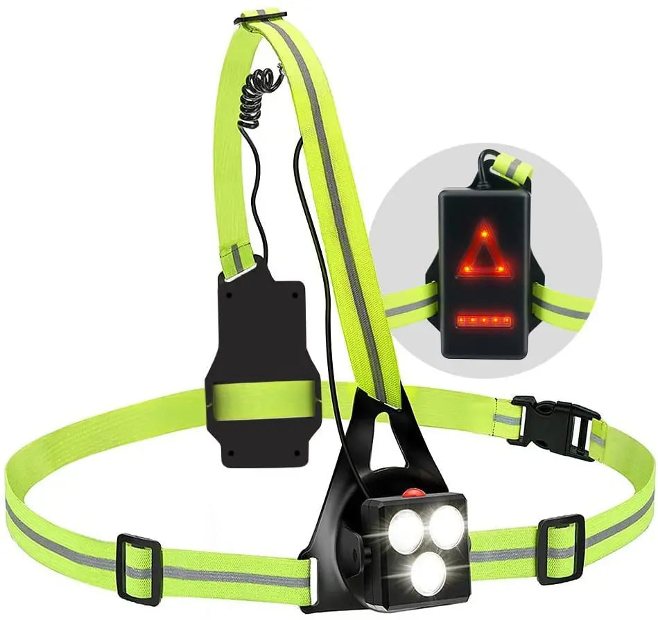LED Night Running Light Safety Warning Back Lamp USB Rechargeable Chest Flashight for Outdoor Sport Cycling Jogging-WAYBIKER