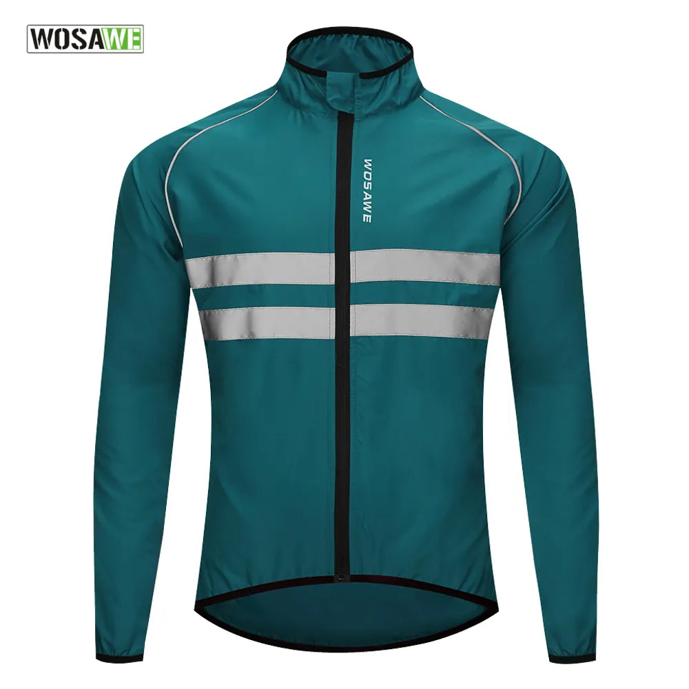 WOSAWE Ultralight Reflective Men Cycling Jacket Windproof Mountain Bike MTB Jacket Running Riding Bicycle Windbreaker-WAYBIKER