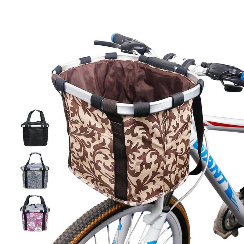 Bicycle Folding Basket Aluminum Alloy Bicycle Front Bag Bicycle Storage Basket Mountain Bike Accessories-WAYBIKER